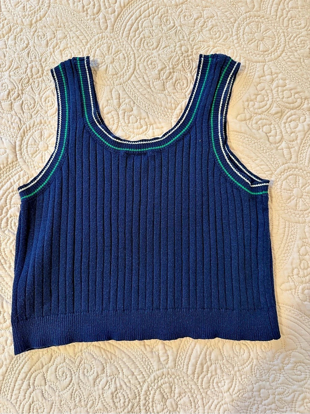 Aeropostale Ribbed Tank Top in Blue Size XL